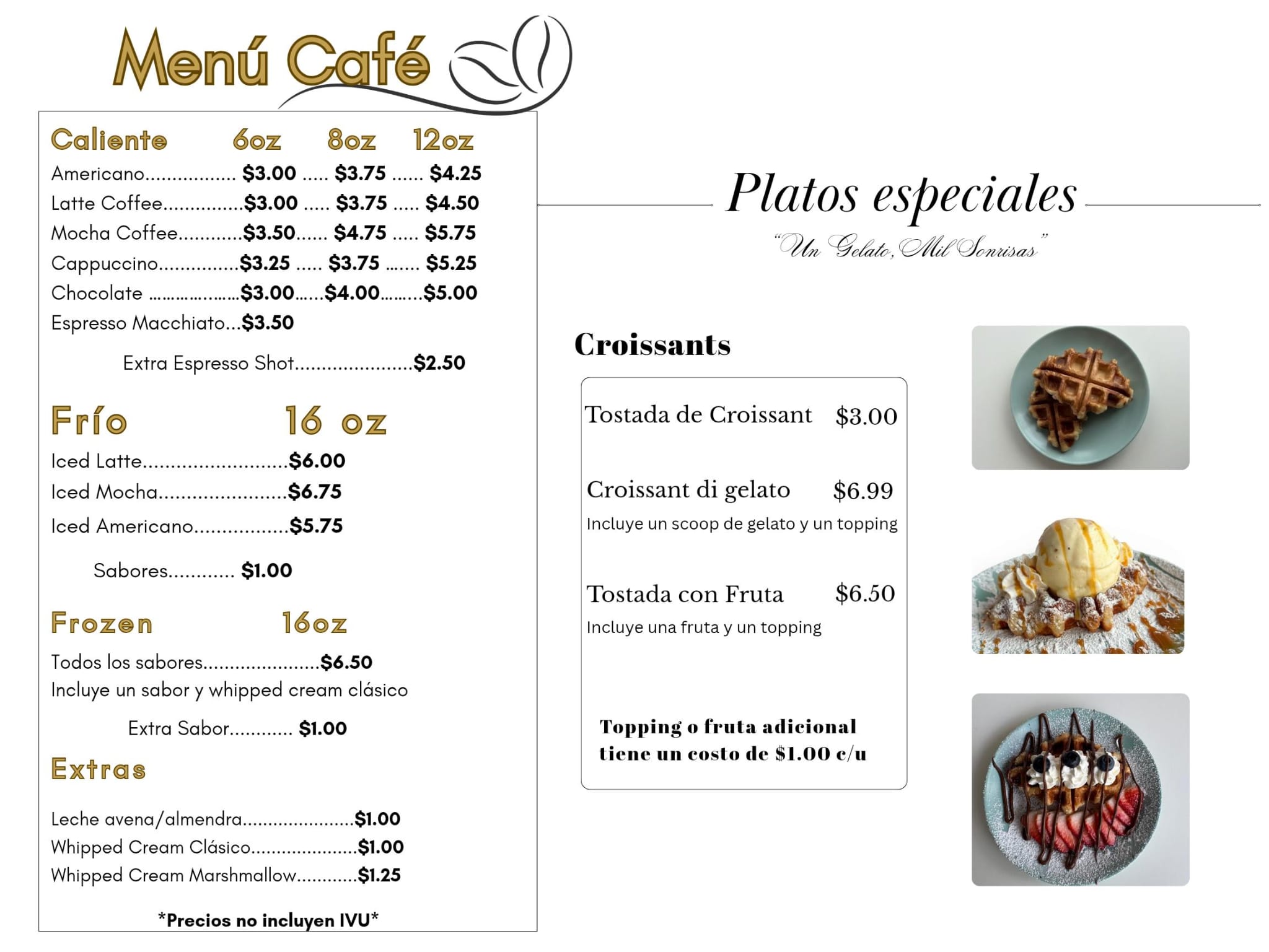 Menú de Café